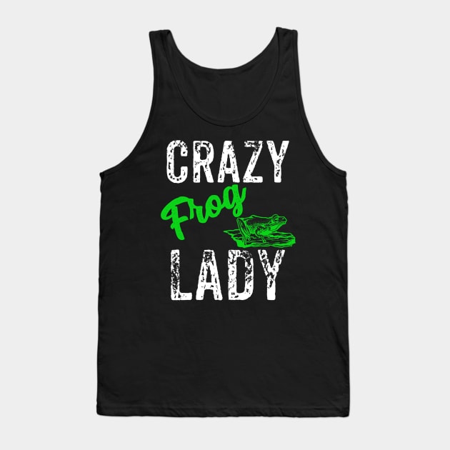 Crazy Frog Lady Tank Top by jmgoutdoors